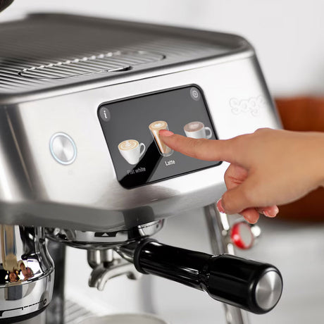 Clean Sage coffee machine with cleaning tools, showcasing maintenance steps for better coffee and prolonged machine life.