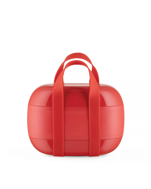 Alessi Food à Porter, Three-Compartment Lunch Box, Thermoplastic, Red I Redber Coffee