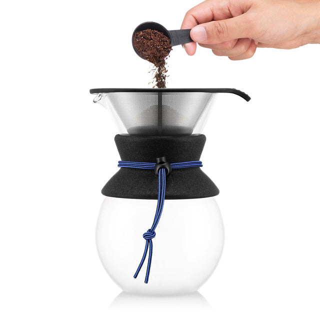 Bodum Pour Over Coffee maker with permanent s/s filter, 8 cup, 1.0 l, 34 oz - Candy Blue