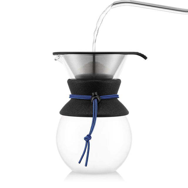 Bodum Pour Over Coffee maker with permanent s/s filter, 8 cup, 1.0 l, 34 oz - Candy Blue