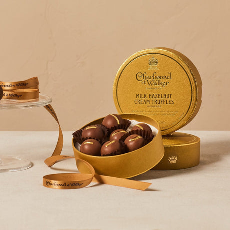 Charbonnel Et Walker Milk Hazelnut Cream Truffles with Edible Gold Leaf - 120g