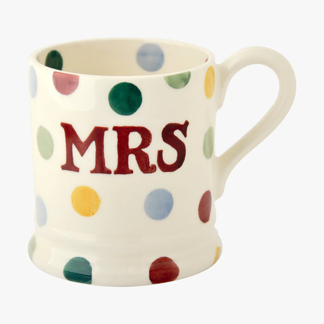 Emma Bridgewater Polka Dot Mr & Mrs Set of 2 1/2 Pint Mugs Boxed