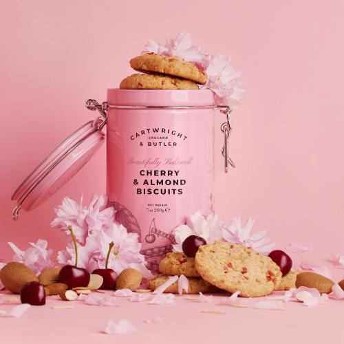 Cartwright & Butler Cherry And Almond Biscuits In Tin