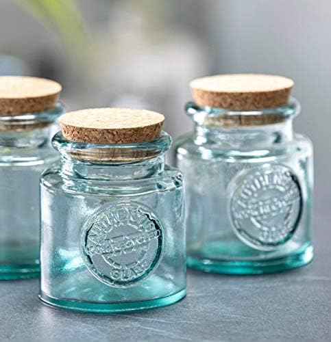 Redish Voilet Handmade Glass Cork store Jar Storage Container