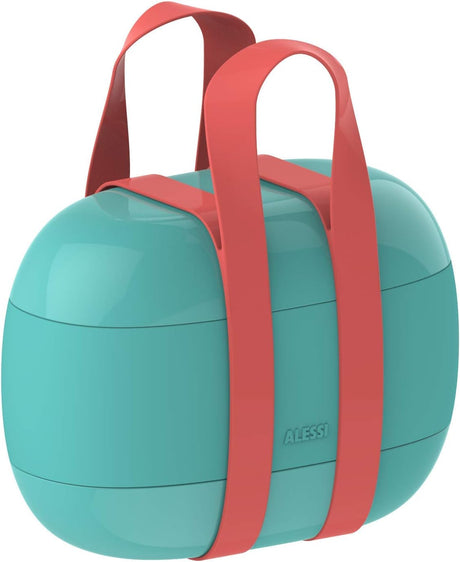 Alessi Food à Porter, Three-Compartment Lunch Box - Blue