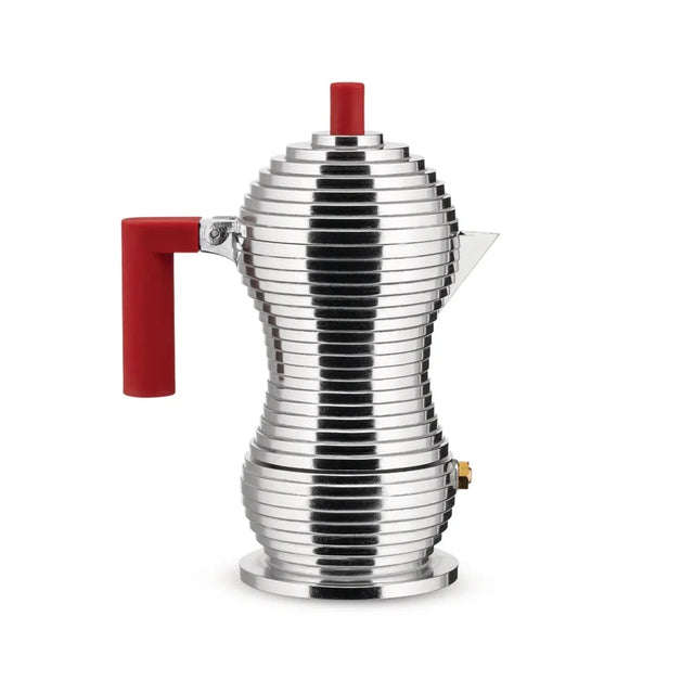 Alessi Pulcina 3 Cup Espresso Stovetop Coffee Maker - Red