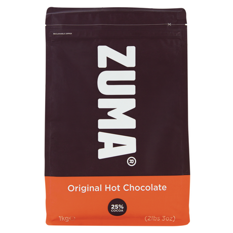 Zuma Original Hot Chocolate (25% Cocoa) Bags 1kg I Redber Coffee