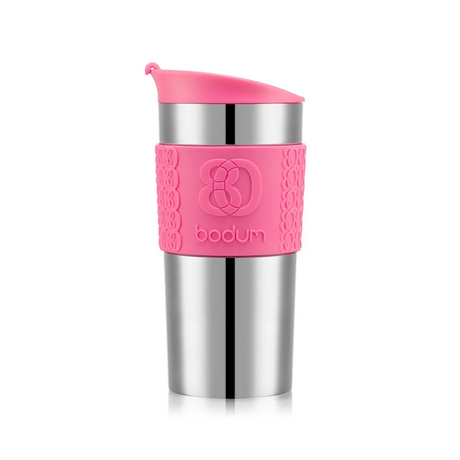 Bodum Travel Mug, Stainless Steel, 0.35 l, 12 oz - Bubblegum I Redber