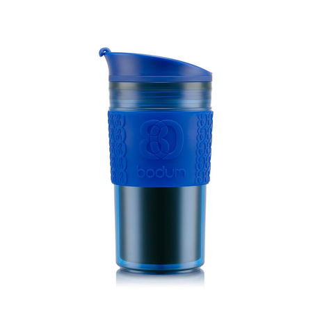 Bodum Travel Mug, Plastic, 0.35 , 12 oz - Candy Blue I Redber