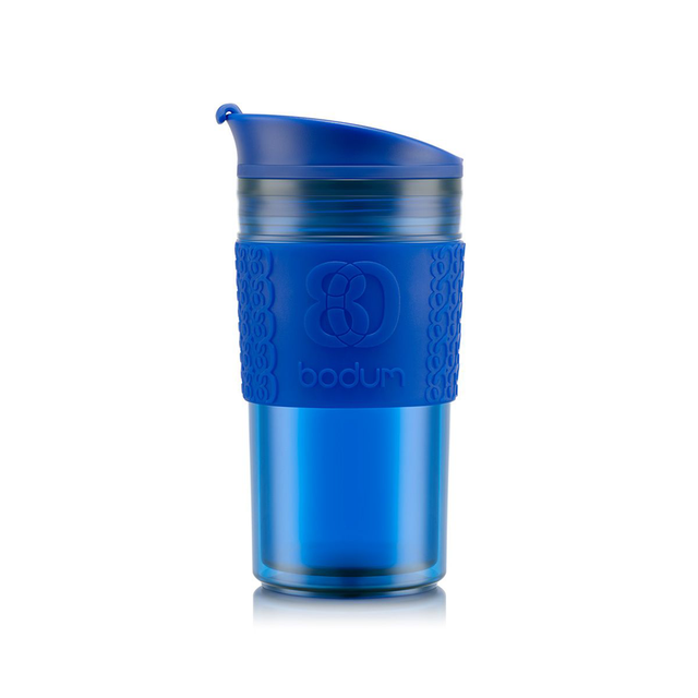 Bodum Travel Mug, Plastic, 0.35 , 12 oz - Candy Blue I Redber