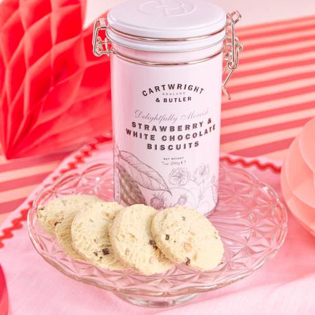 Cartwright & Butler Strawberry & White Chocolate Biscuits Tin