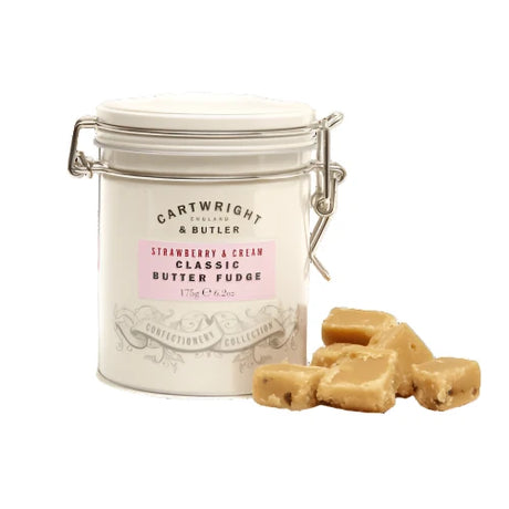 Cartwright & Butler Strawberry & Clotted Cream Fudge in Tin