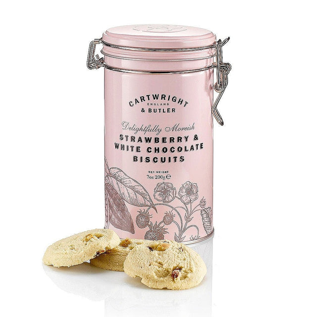 Cartwright & Butler Strawberry & White Chocolate Biscuits Tin