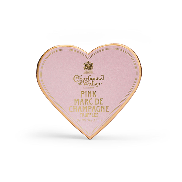 Charbonnel Et Walker Mini Pink Heart Heart Pink Marc de Champagne Truffles - 34g