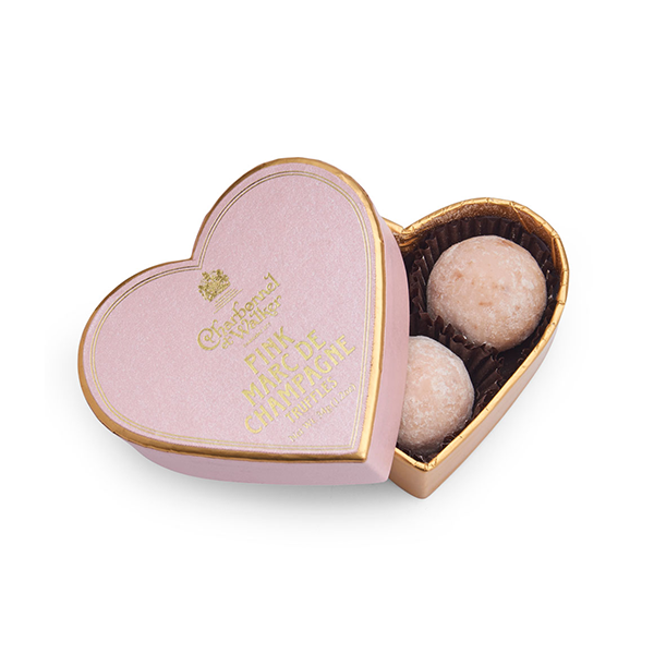 Charbonnel Et Walker Mini Pink Heart Heart Pink Marc de Champagne Truffles - 34g