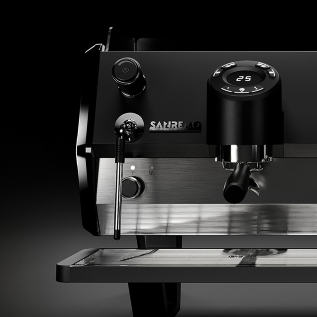 Sanremo D8 Espresso Machine, featuring its sleek design, durable stainless steel construction, and professional-grade components for high-volume coffee service I Redber