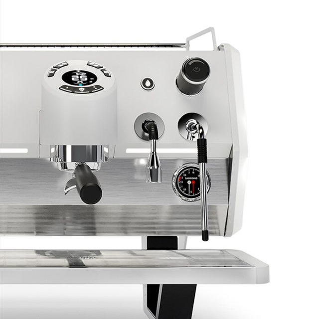 Sanremo D8 Espresso Machine, featuring its sleek design, durable stainless steel construction, and professional-grade components for high-volume coffee service I Redber