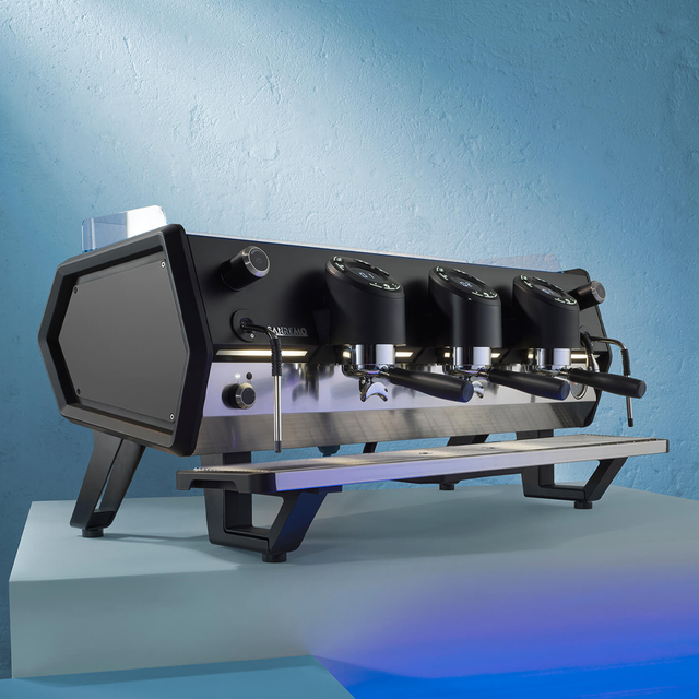 Sanremo D8 Espresso Machine, featuring its sleek design, durable stainless steel construction, and professional-grade components for high-volume coffee service I Redber