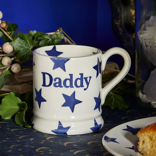 Emma Bridgewater Blue Daddy Star Mug - 1/2 Pint