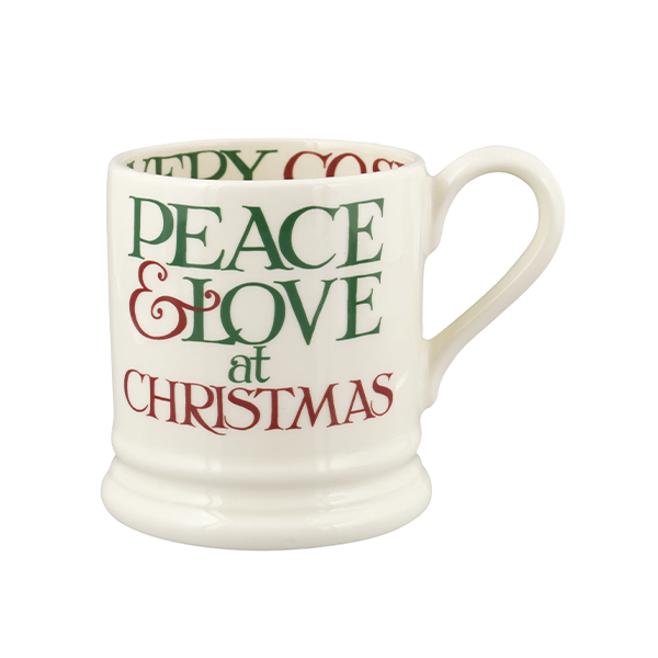 Emma Bridgewater Christmas Toast & Marmalade Peace & Love 1/2 Pint Mug