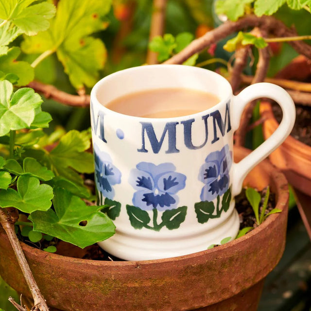 Emma Bridgewater Blue Pansies Mum 1/2 Pint Mug