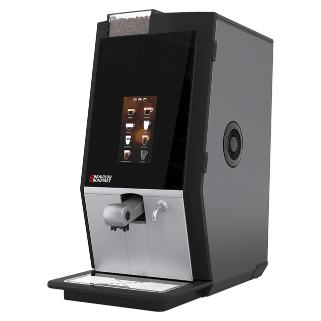 Bravilor Bonamat ESPRECIOUS 22 Bean to Cup Coffee Machine with dual bean canisters, fresh milk system, and touchscreen interface for versatile coffee options.