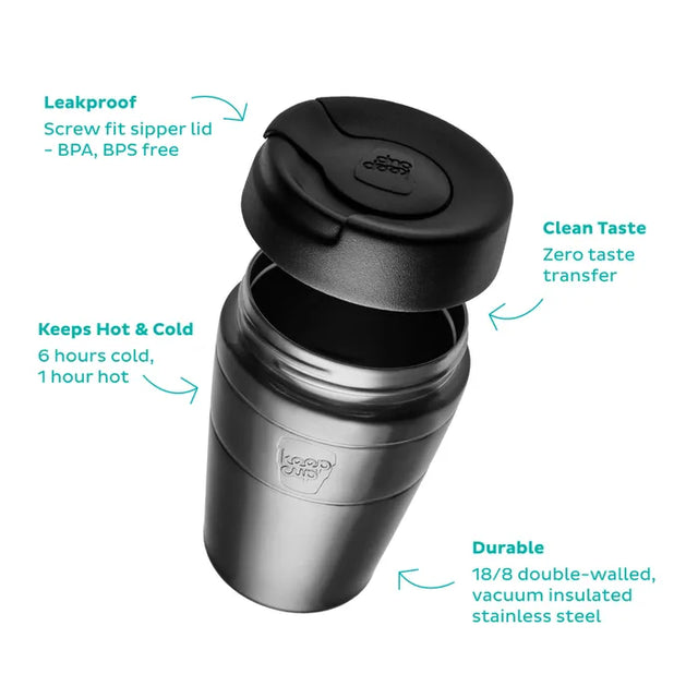 KeepCup Helix Traveller Stainless Steel Reusable Coffee Cup M 12oz - Nitro Pink | Redber Coffee