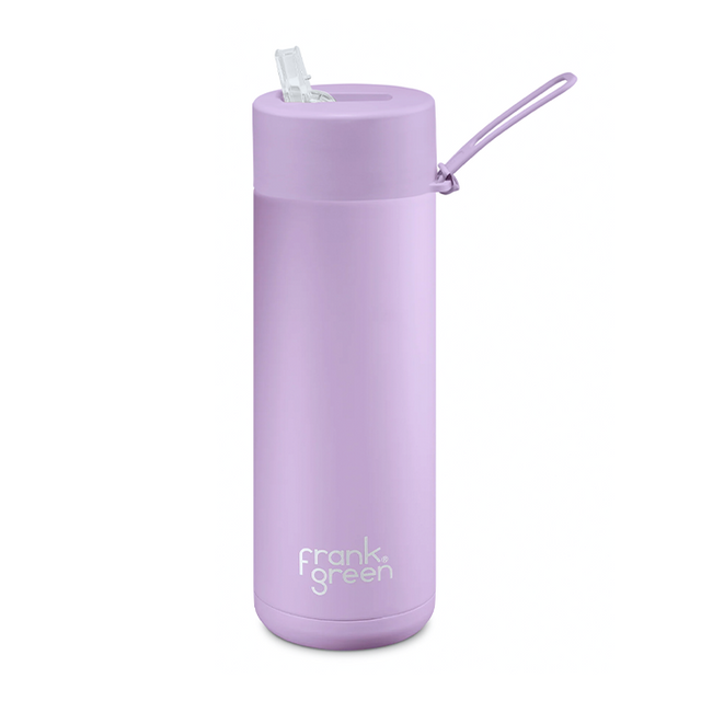 Frank Green 20oz/595ml Ceramic Reusable Straw Bottle - Lilac Haze