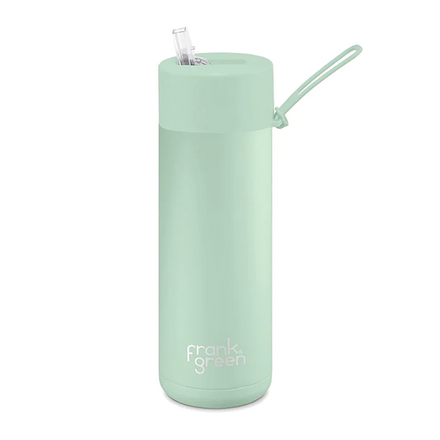 Frank Green 20oz/595ml Ceramic Reusable Straw Bottle - Mint Gelato