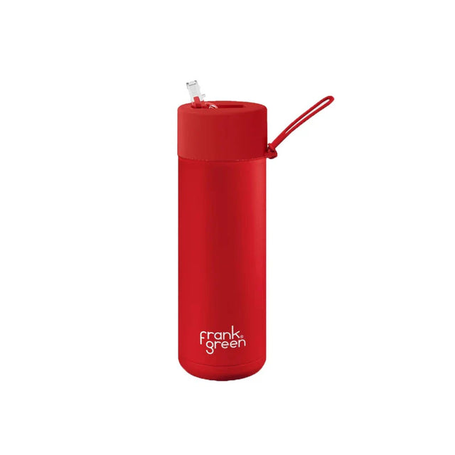 Frank Green 20oz/595ml Ceramic Reusable Straw Bottle - Atomic Red