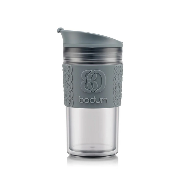 Grey Plastic Bodum Travel Mug I Redber Coffee