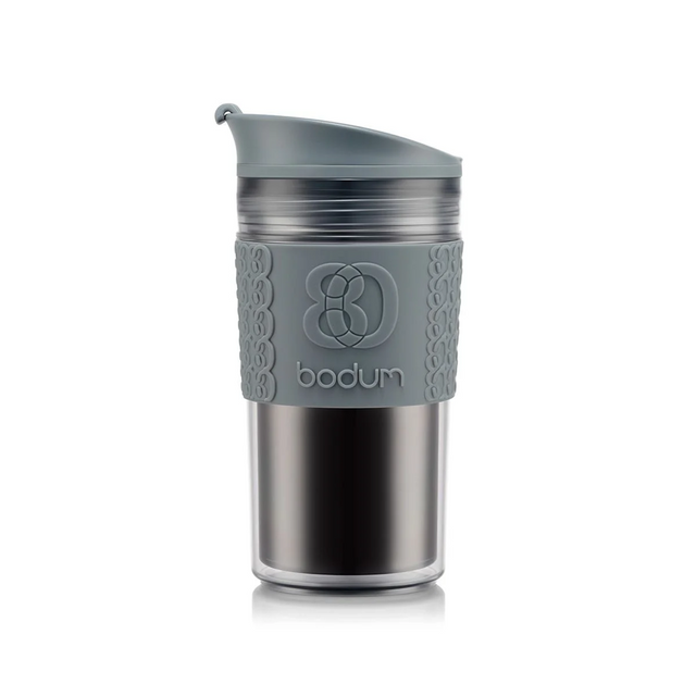 Grey Plastic Bodum Travel Mug I Redber Coffee