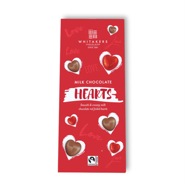 Whitakers Milk Chocolate Hearts Gift Box 125g