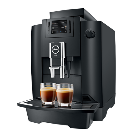 JURA WE6 professional coffee machine with user-friendly display, ideal for preparing a variety of coffee specialties in small to medium-sized workplaces.