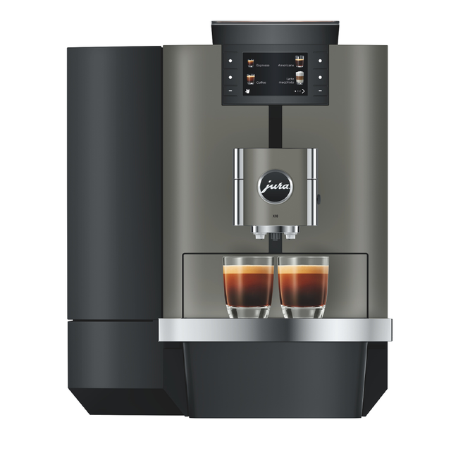 ura X10 Bean-to-Cup Coffee Machine in Dark Inox with touchscreen and advanced brewing technology for high-demand environments