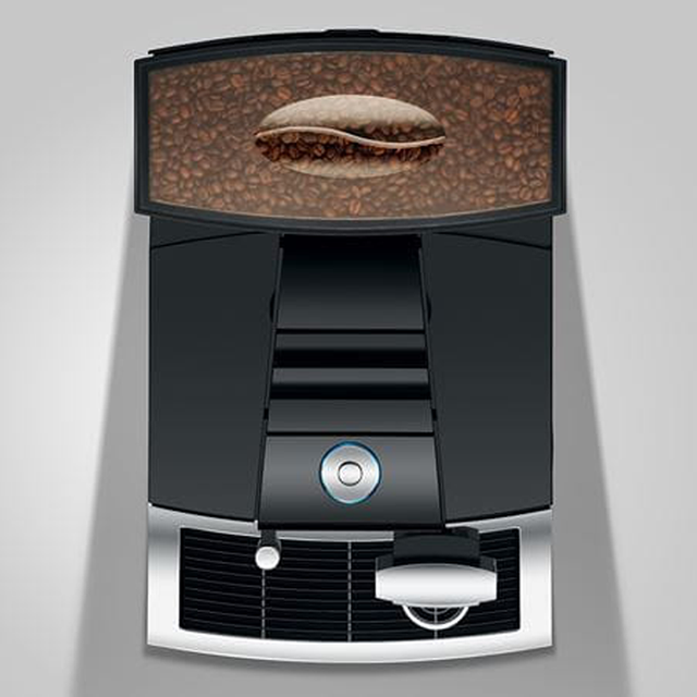 JURA GIGA X3c coffee machine with 150-cup capacity, ceramic disc grinder, and customizable settings. Perfect for large offices and hospitality venues