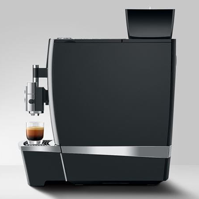 JURA GIGA X3c coffee machine with 150-cup capacity, ceramic disc grinder, and customizable settings. Perfect for large offices and hospitality venues