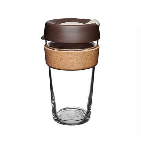 KeepCup Brew Cork Glass Reusable Coffee Cup L 16oz/454ml - Almond