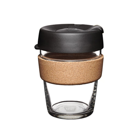 KeepCup Brew Cork Glass Reusable Coffee Cup 12oz - Black