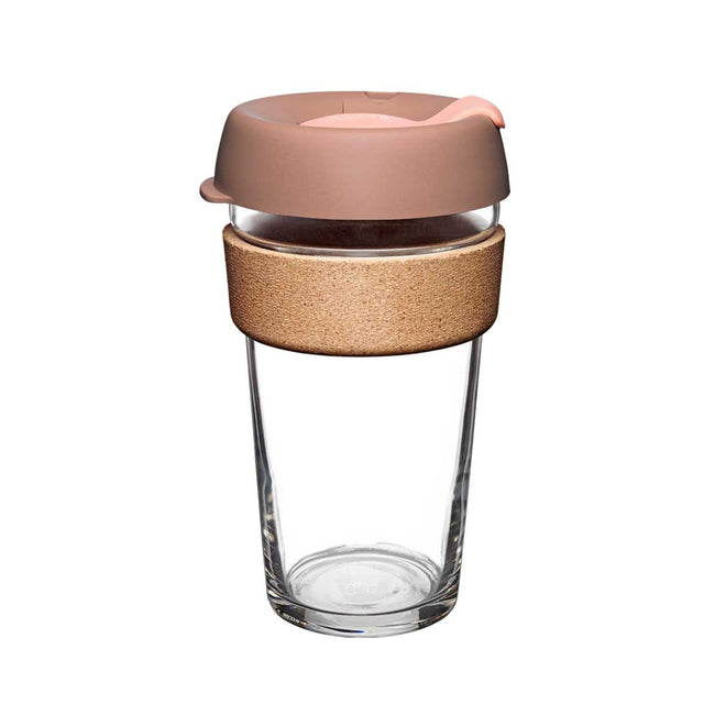 KeepCup Brew Cork Glass Reusable Coffee Cup L 16oz/454ml - Frappe Bronze