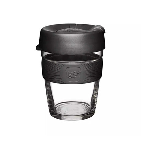 KeepCup Press Fit Brew Glass Reusable Coffee Cup M 12oz/340ml - Black