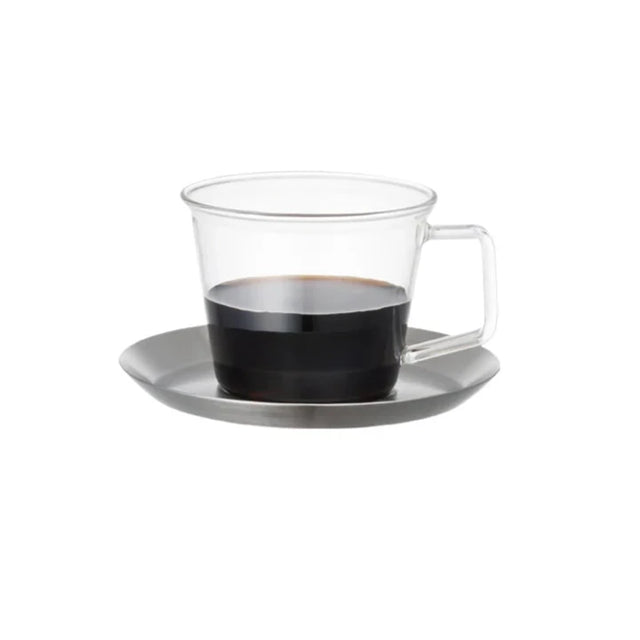 Kinto CAST Coffee Cup & Saucer - Stainless Steel