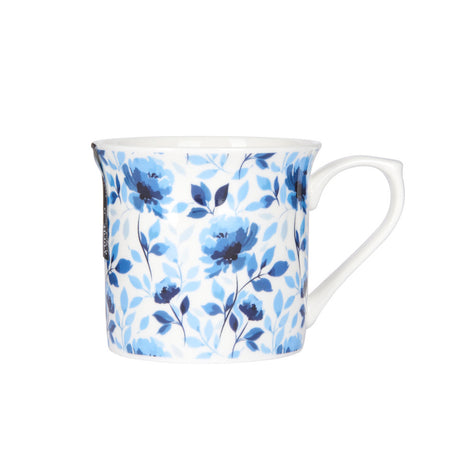 KitchenCraft Fluted China Mug, 300ml - Blue RoseKitchenCraft Fluted China Mug, 300ml - Blue Rose