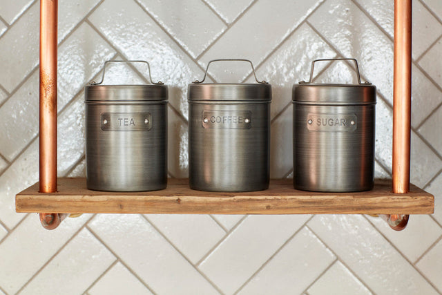 KitchenCraft Industrial Kitchen Vintage-Style Metal Coffee Canister