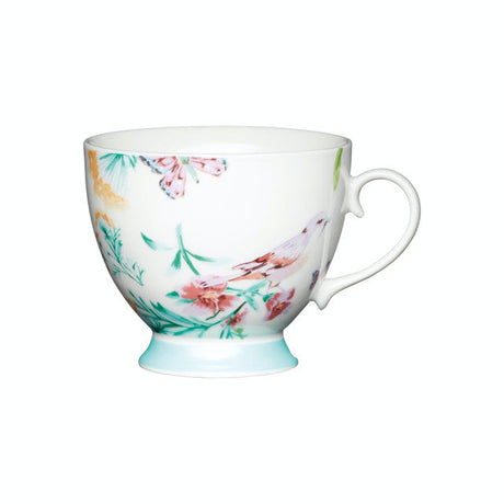 KitchenCraft China 400ml Footed Mugs - White Birds