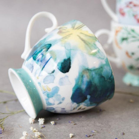 KitchenCraft China 400ml Footed Mugs - Painted Floral