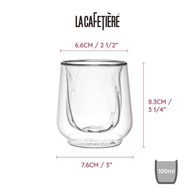 La Cafetière 2pc Siena Double-Walled Cortado Glasses, 135ml