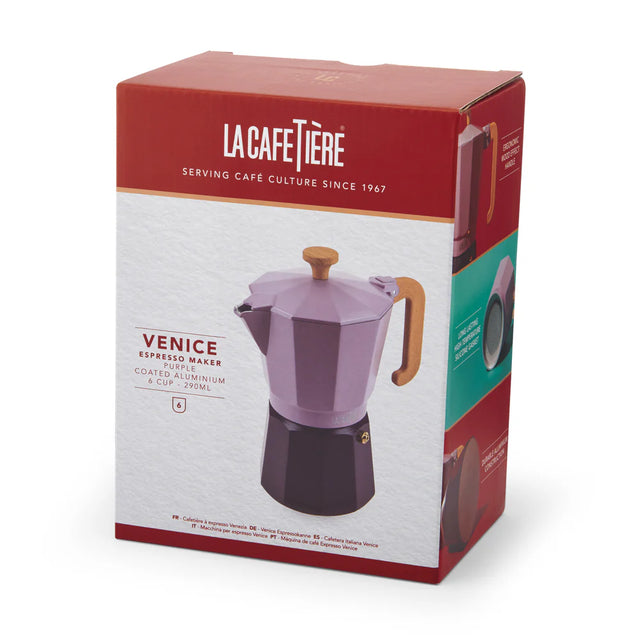 La Cafetière Venice Aluminium Stovetop Espresso Maker 6 Cup - Purple