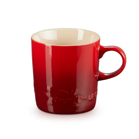 Le Creuset Stoneware Holly 200ml Cappuccino Mug - Cerise I Redber Coffee