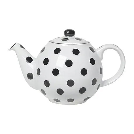 London Pottery Globe 2 Cup Teapot White With Black Spots | Redber Coffee